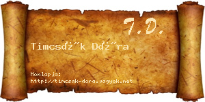 Timcsák Dóra névjegykártya